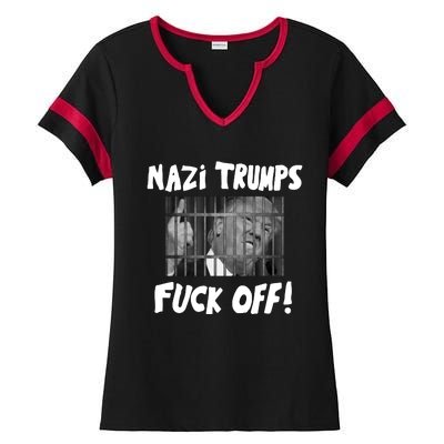 Nazi Trumps Fuck Off Ladies Halftime Notch Neck Tee