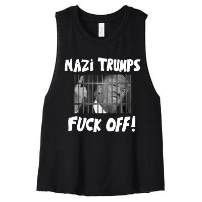 Nazi Trumps Fuck Off Women's Racerback Cropped Tank