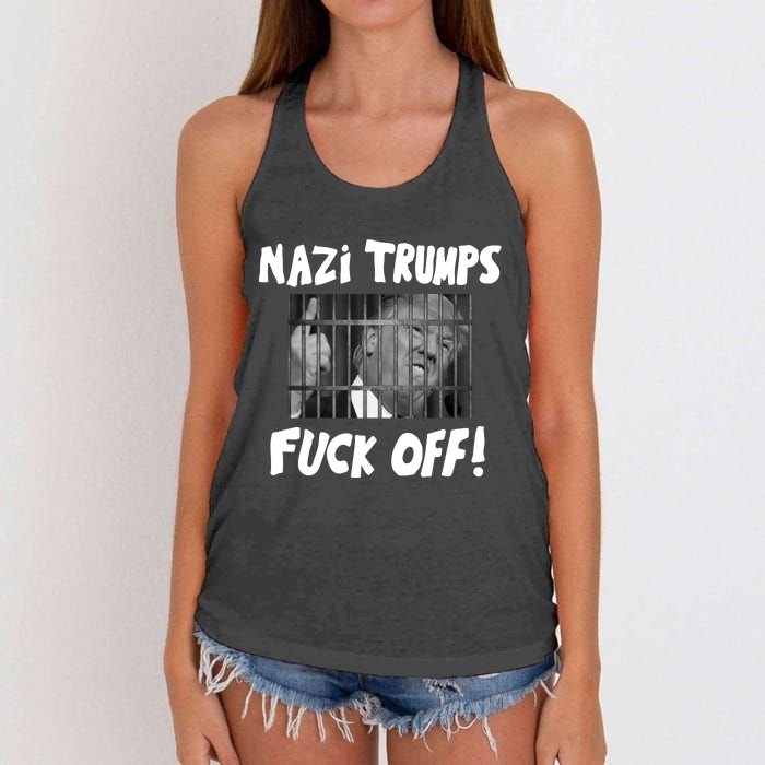 Nazi Trumps Fuck Off Women's Knotted Racerback Tank