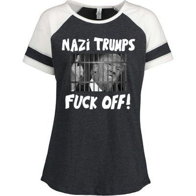 Nazi Trumps Fuck Off Enza Ladies Jersey Colorblock Tee