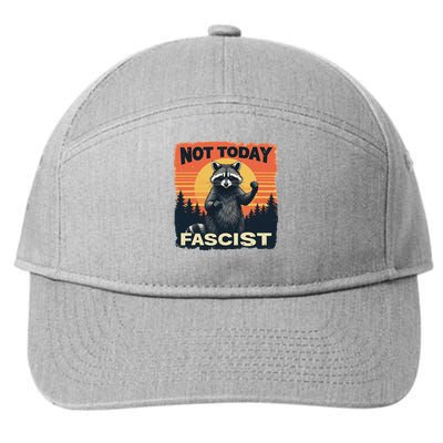 Not Today Fascist Raccoon Protest Activism  7-Panel Snapback Hat