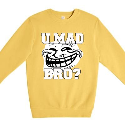 New Troll Face U Mad Smile Bro Premium Crewneck Sweatshirt