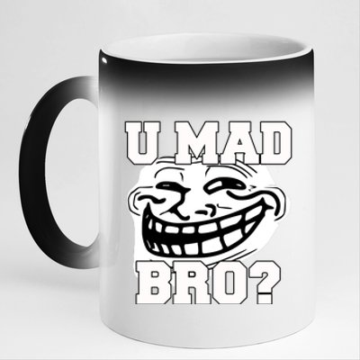 New Troll Face U Mad Smile Bro 11oz Black Color Changing Mug