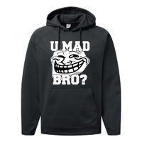 New Troll Face U Mad Smile Bro Performance Fleece Hoodie