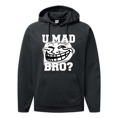 New Troll Face U Mad Smile Bro Performance Fleece Hoodie