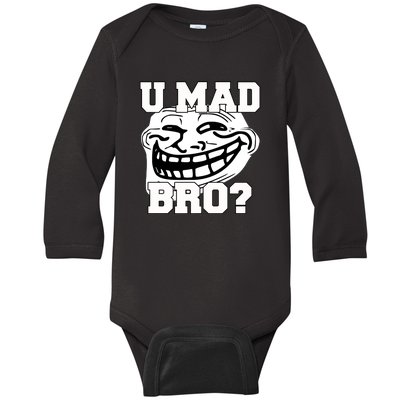 New Troll Face U Mad Smile Bro Baby Long Sleeve Bodysuit