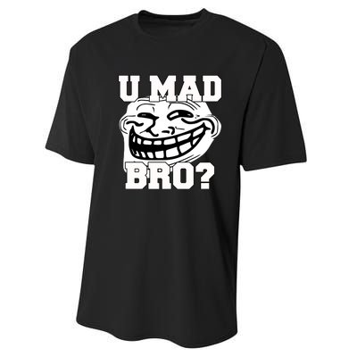 New Troll Face U Mad Smile Bro Performance Sprint T-Shirt