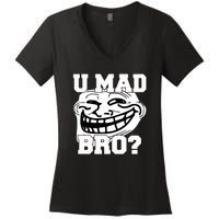 New Troll Face U Mad Smile Bro Women's V-Neck T-Shirt