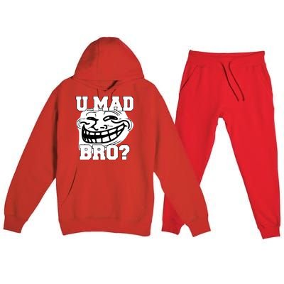 New Troll Face U Mad Smile Bro Premium Hooded Sweatsuit Set