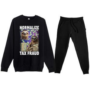 Normalize Tax Fraud Premium Crewneck Sweatsuit Set