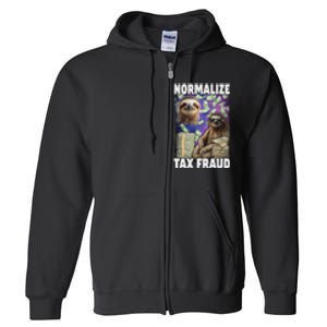 Normalize Tax Fraud Full Zip Hoodie