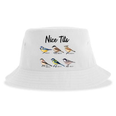 Nice Tits Funny Bird Watching Birding Sustainable Bucket Hat