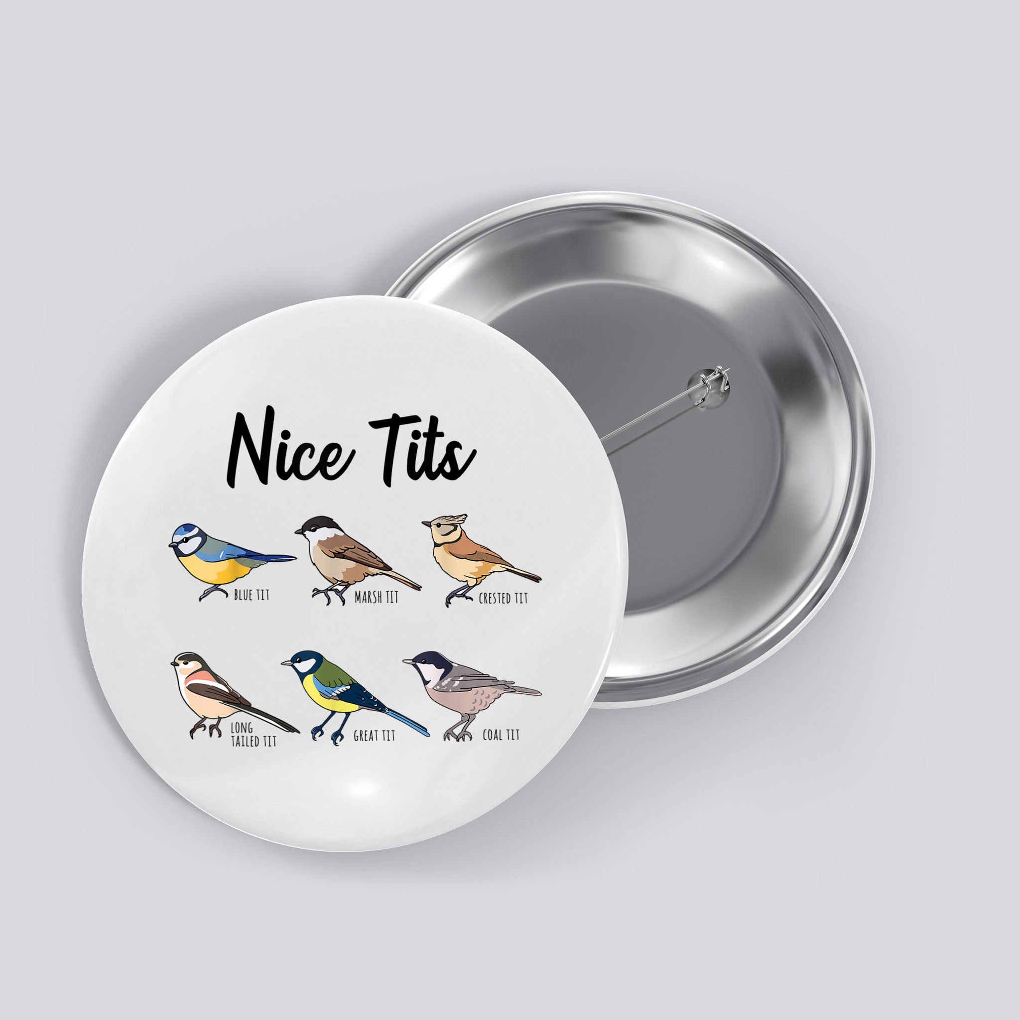 Nice Tits Funny Bird Watching Birding Button