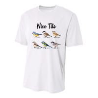 Nice Tits Funny Bird Watching Birding Youth Performance Sprint T-Shirt