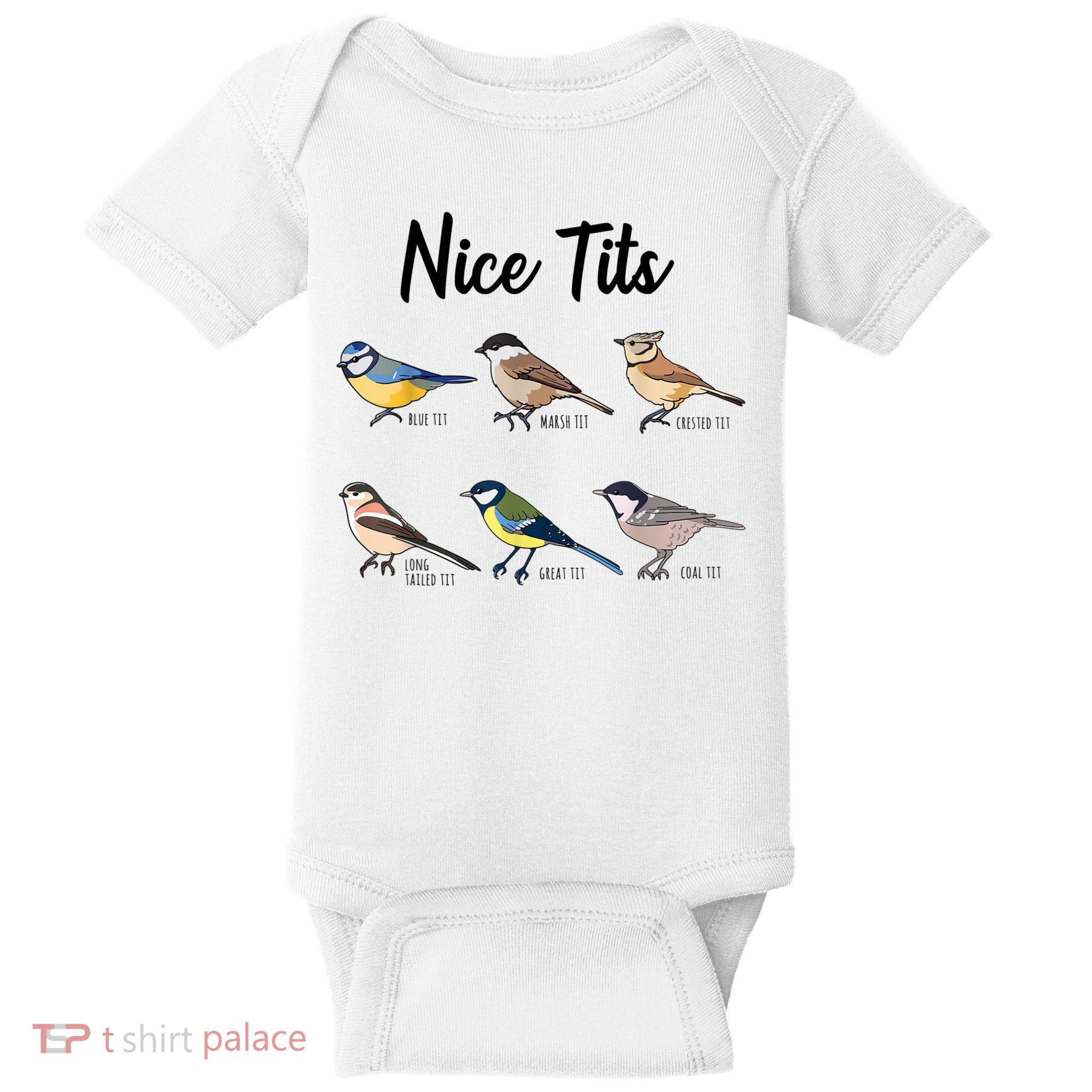 Nice Tits Funny Bird Watching Birding Baby Bodysuit