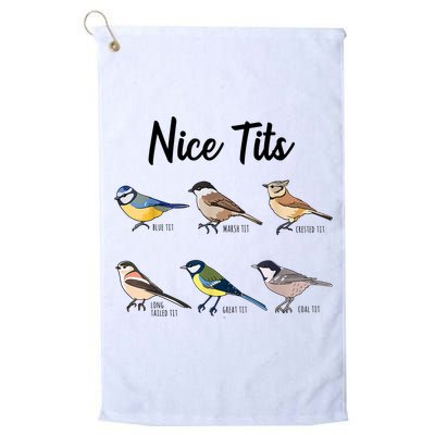 Nice Tits Funny Bird Watching Birding Golf Towel