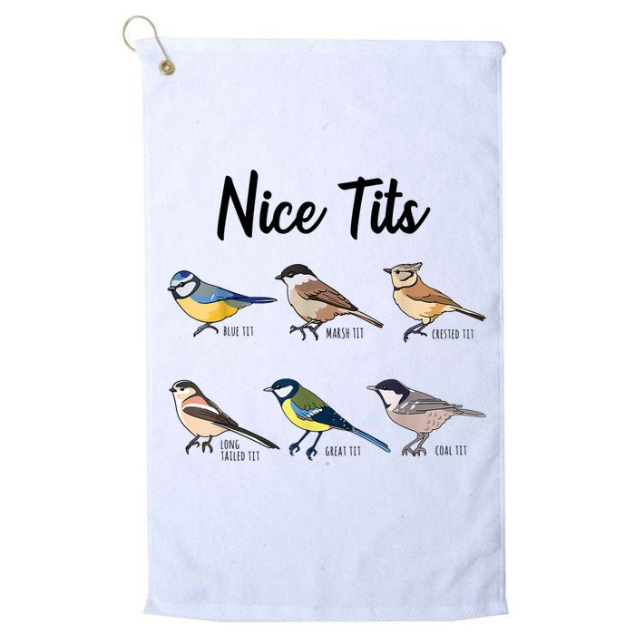 Nice Tits Funny Bird Watching Birding Golf Towel