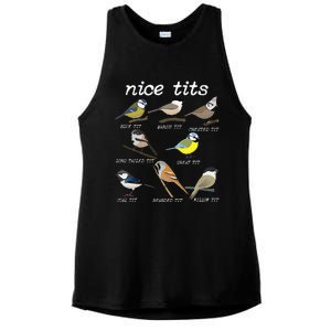 Nice Tits Funny Bird Watching Funny Tit Birds Birdwatcher Ladies PosiCharge Tri-Blend Wicking Tank