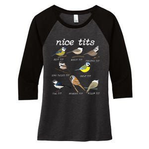 Nice Tits Funny Bird Watching Funny Tit Birds Birdwatcher Women's Tri-Blend 3/4-Sleeve Raglan Shirt