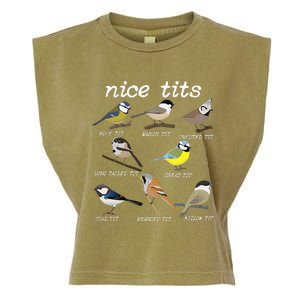 Nice Tits Funny Bird Watching Funny Tit Birds Birdwatcher Garment-Dyed Women's Muscle Tee