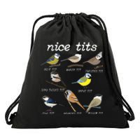 Nice Tits Funny Bird Watching Funny Tit Birds Birdwatcher Drawstring Bag