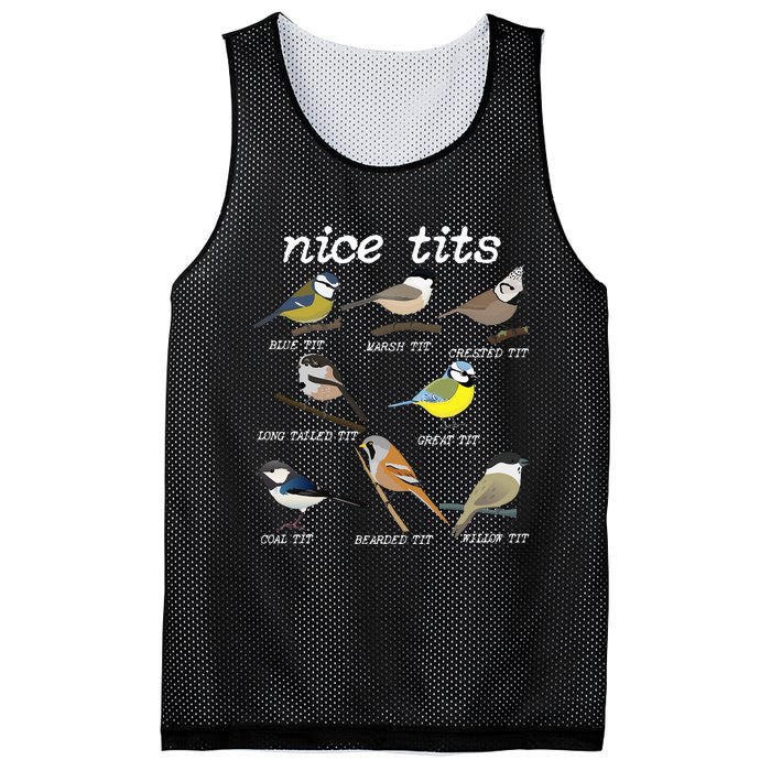 Nice Tits Funny Bird Watching Funny Tit Birds Birdwatcher Mesh Reversible Basketball Jersey Tank