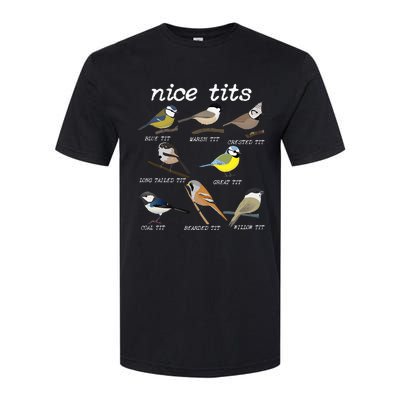 Nice Tits Funny Bird Watching Funny Tit Birds Birdwatcher Softstyle CVC T-Shirt