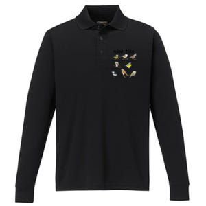 Nice Tits Funny Bird Watching, Funny Tit Birds Birdwatcher Performance Long Sleeve Polo