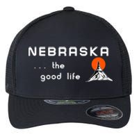 Nebraska The Good Life Vintage Road Sign Flexfit Unipanel Trucker Cap