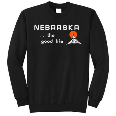 Nebraska The Good Life Vintage Road Sign Sweatshirt