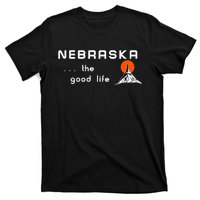 Nebraska The Good Life Vintage Road Sign T-Shirt