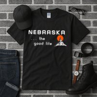 Nebraska The Good Life Vintage Road Sign Tall T-Shirt