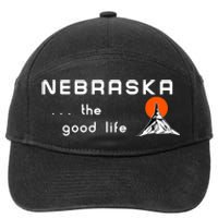 Nebraska The Good Life Vintage Road Sign 7-Panel Snapback Hat