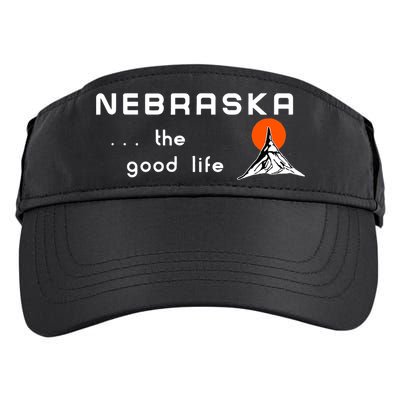 Nebraska The Good Life Vintage Road Sign Adult Drive Performance Visor
