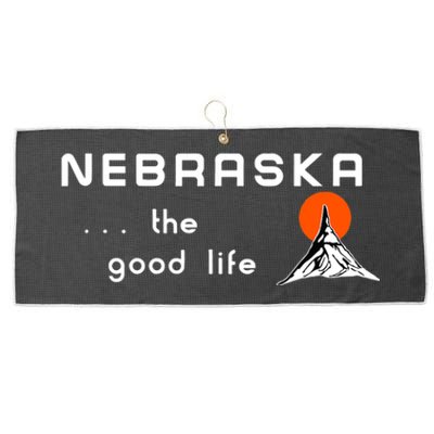 Nebraska The Good Life Vintage Road Sign Large Microfiber Waffle Golf Towel