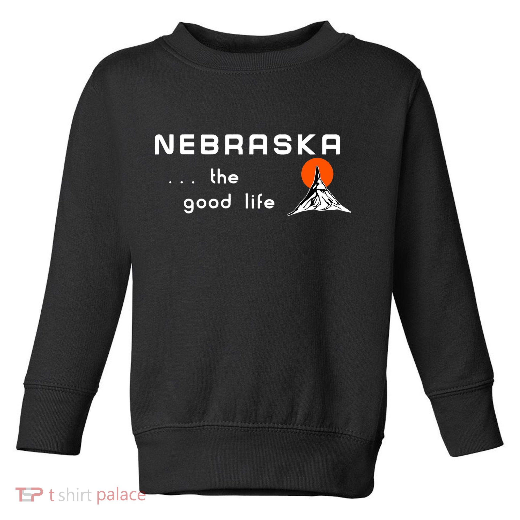 Nebraska The Good Life Vintage Road Sign Toddler Sweatshirt