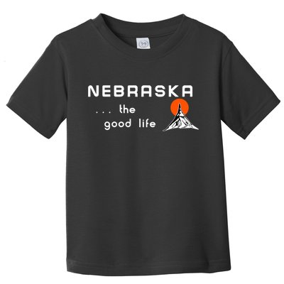 Nebraska The Good Life Vintage Road Sign Toddler T-Shirt