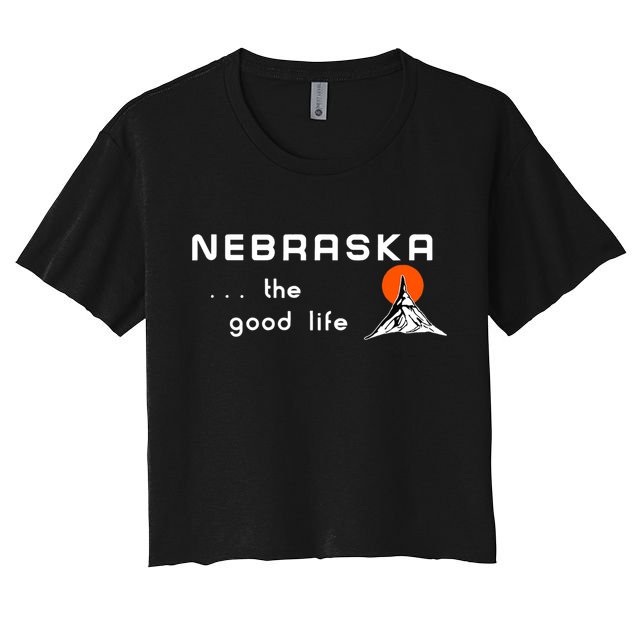 Nebraska The Good Life Vintage Road Sign Crop Top