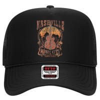 Nashville Tennessee Guitar Country Music City Guitarist High Crown Mesh Back Trucker Hat