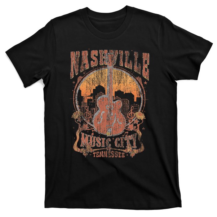 Nashville Tennessee Guitar Country Music City Guitarist T-Shirt