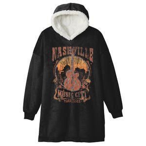 Nashville Tennessee Guitar Country Music City Guitarist Hooded Wearable Blanket