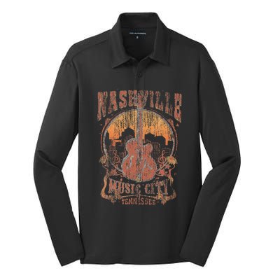 Nashville Tennessee Guitar Country Music City Guitarist Silk Touch Performance Long Sleeve Polo