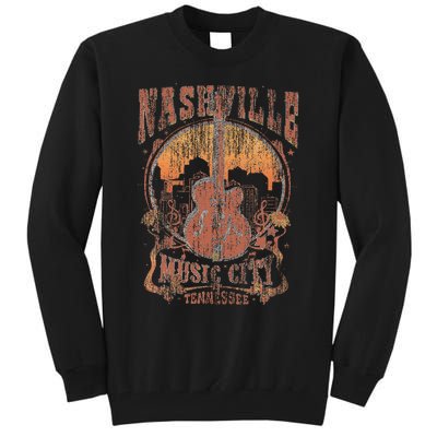 Nashville Tennessee Guitar Country Music City Guitarist Tall Sweatshirt