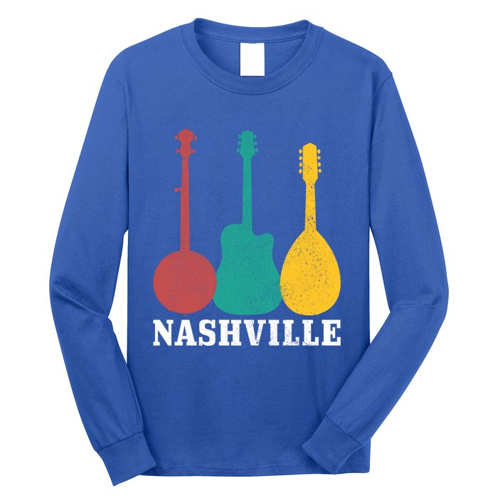 Nashville Tennessee Guitar Player Country Music City Vintage Gift Long Sleeve Shirt