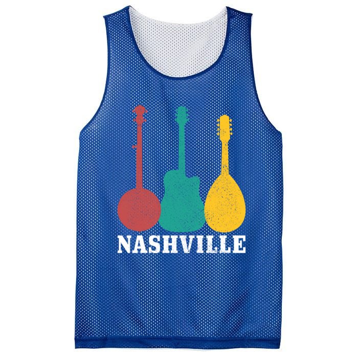 Nashville Tennessee Guitar Player Country Music City Vintage Gift Mesh Reversible Basketball Jersey Tank