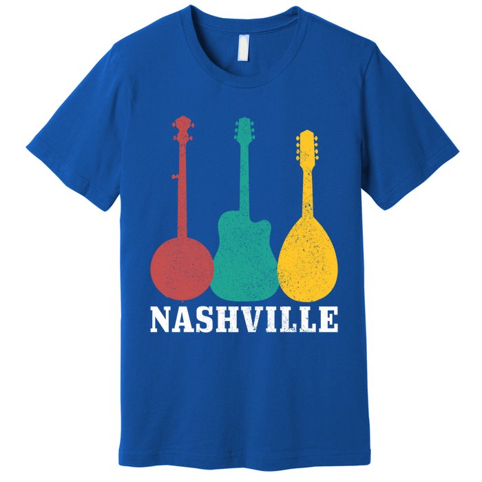 Nashville Tennessee Guitar Player Country Music City Vintage Gift Premium T-Shirt