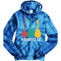 Nashville Tennessee Guitar Player Country Music City Vintage Gift Tie Dye Hoodie