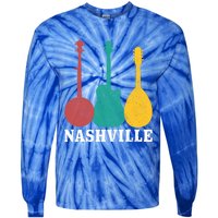 Nashville Tennessee Guitar Player Country Music City Vintage Gift Tie-Dye Long Sleeve Shirt