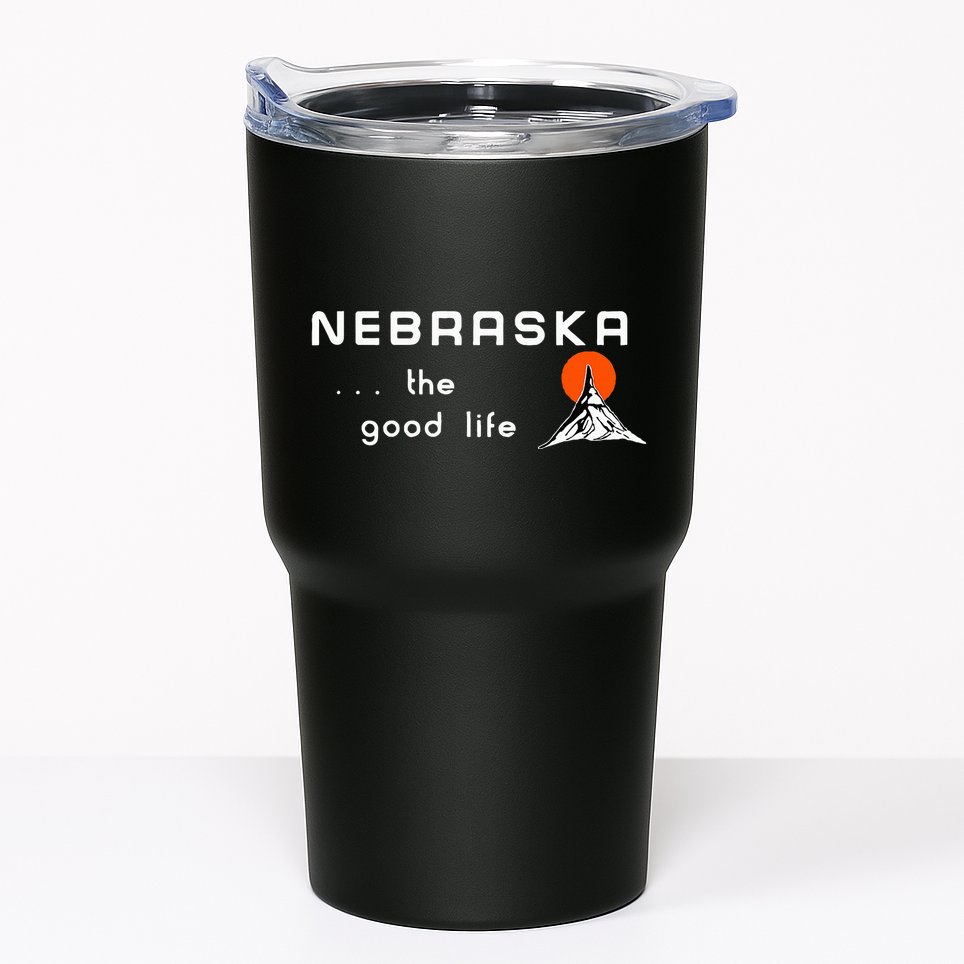 Nebraska The Good Life Vintage Road Sign Tumbler