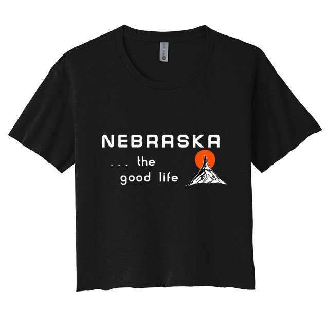 Nebraska The Good Life Vintage Road Sign Crop Top